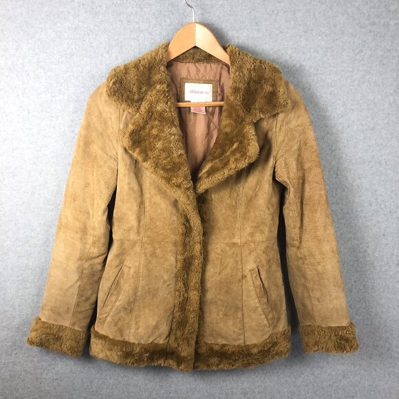 VINTAGE Y2K Xhilaration Suede Genuine Leather Faux Fur Penny Lane Medium